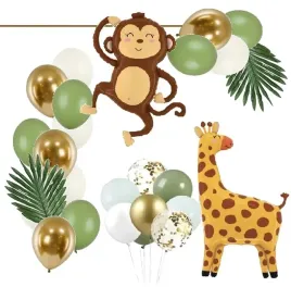 balony-dekoracje-boho-safari-zwierzatka-malpka