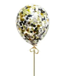 topper-na-tort-balon-z-konfetti-czarno-zloty
