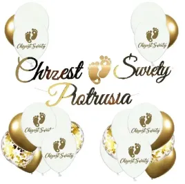 balony-stopki-na-chrzciny-baner-chrzest-imie