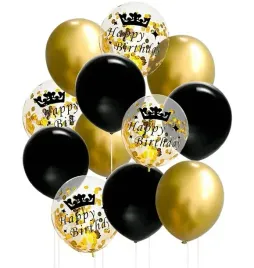 zestaw-balony-na-urodziny-czarne-zlote-konfetti