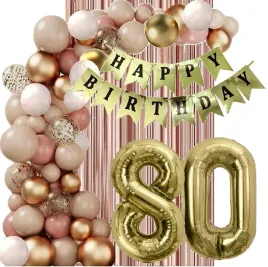 balony-zlote-bezowe-dziki-roz-rose-gold-dekoracje-na-urodziny-cyfra-80-lat
