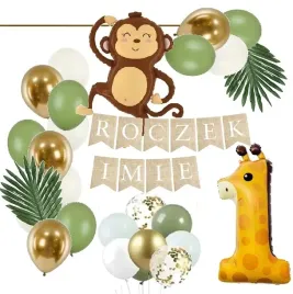 balony-boho-safari-zwierzatka-malpka-roczek-imie