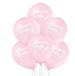balony-rozowe-golabek-na-chrzest-6szt