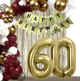 balony-zlote-bordowe-dekoracje-kurtyna-baner-na-urodziny-cyfra-60-lat