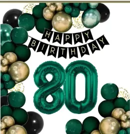 balony-dekoracje-na-urodziny-cyfra-80-lat-czarne-zlote-zielone