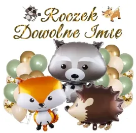 balony-boho-zwierzatka-woodland-baner-roczek-imie