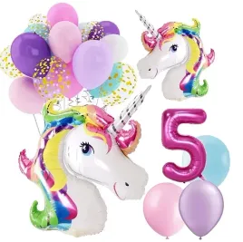 balony-zestaw-urodziny-5-lat-jednorozec-unicorn