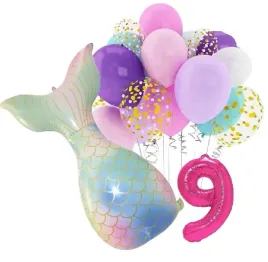 balony-zestaw-na-urodziny-9-lat-syrenka