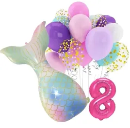balony-zestaw-na-urodziny-8-lat-syrenka