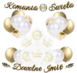balony-zlote-komunia-dekoracje-na-komunie-imie