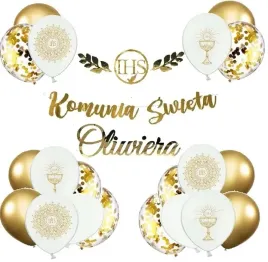 balony-zlote-komunia-dekoracje-na-komunie-imie