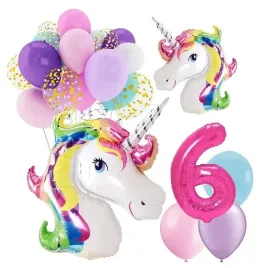 balony-zestaw-urodziny-6-lat-jednorozec-unicorn