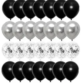 balony-zestaw-czarne-srebrne-z-konfetti-29szt