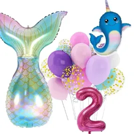 balony-zestaw-na-urodziny-2-latka-syrenka