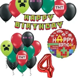 balony-zestaw-na-urodziny-4-latka-piksele-tnt-game