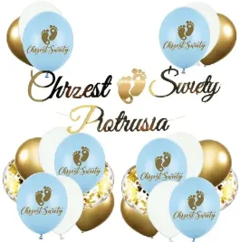 balony-stopki-chrzciny-baner-chrzest-imie-nieb
