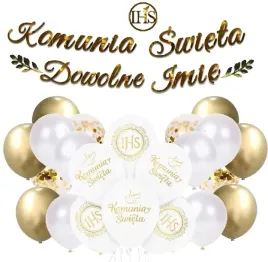 balony-zlote-komunia-dekoracje-na-komunie-imie