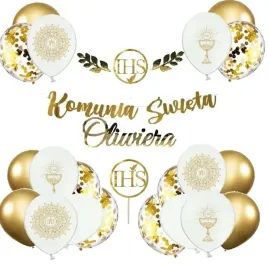 balony-zlote-komunia-dekoracje-na-komunie-topper