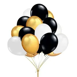 balony-urodzinowe-czarne-zlote-biale-15-szt