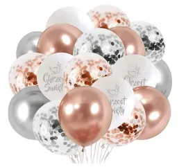 balony-na-chrzciny-chrzest-rose-gold-srebrne