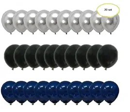 balony-srebrne-granatowe-czarne-30-szt