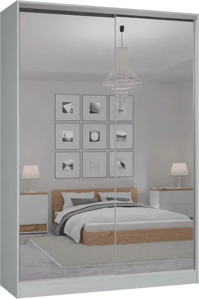 SZAFA PRZESUWNA STANDARD 180 x 250 BIAŁA LUSTRO P