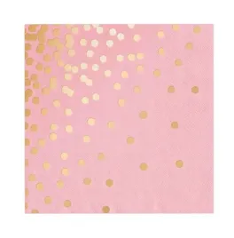 serwetki-rozowe-zlote-groszki