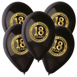 balony-na-18-lat-urodziny-osiemnastke-czarne-5-szt