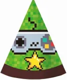 czapeczki-urodzinowe-piksele-gamingowe-pixele-game-urodziny-6szt