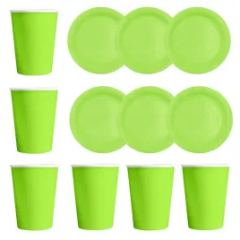 zestaw-papierowe-kubki-talerzyki-zielone-12szt