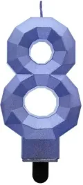 swieczka-urodzinowa-cyfra-8-osiem-diament-piksele-ciemnoniebieski-tort