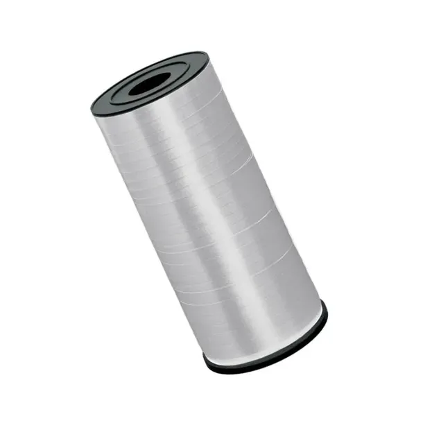 WSTĄŻKA TASIEMKA PLASTIKOWA SREBRNA PREZENT 92m