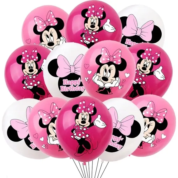 BALONY URODZINOWE ZESTAW MYSZKA MINNIE DISNEY URODZINY PREZENT 12szt