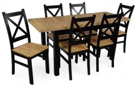 stol-maly-65x120-rozsuwany-do-160-cm-dab-craft-6-krzesel-krzyz-czarne