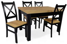 stol-maly-80x120-rozkladany-do-160-4-krzesla-krzyzak-czarny-dab-craft