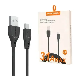 kabel-usb-micro-3-1a-somostel-czarny-qc-3-0-3m