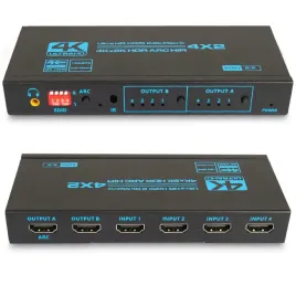 matrix-hdmi-2-0-4x2-switch-rozdzielac-4k60hz-hdcp-2-2-hdr-spdif-toslink-arc