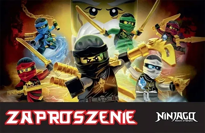 ZAPROSZENIE URODZINOWE NINJAGO NINJA GO 1szt