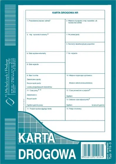 druk-karta-drogowa-a5-stan-nowy