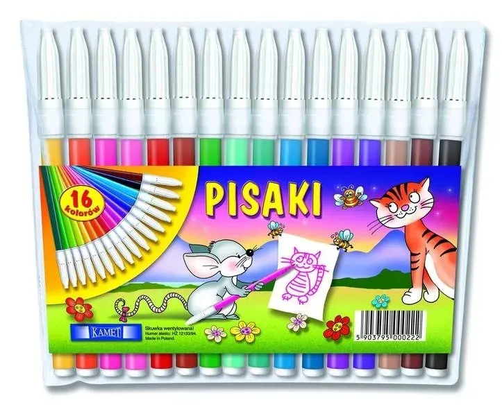 PISAKI 16 KOLORÓW NA PLASTYKĘ