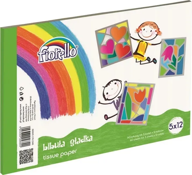 BIBUŁA GŁADKA BLOK A4 5x12 KOLORÓW 60 arkuszy