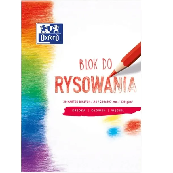 OXFORD BLOK RYSUNKOWY A4 20K 120G BIAŁY SZKOLNY