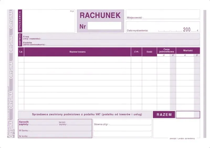 druk-rachunek-a5-poziom