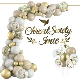 balony-boho-bezowe-luk-zestaw-dekoracji-chrzest-imie