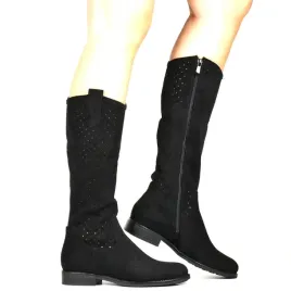 oficerki-azurowe-na-plaskiej-podeszwie-kafeini-259-1-czarne-zamszowe