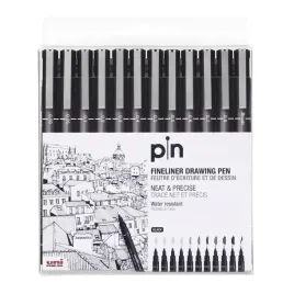 cienkopis-kreslarski-uni-pin-200-czarne-etui-12szt