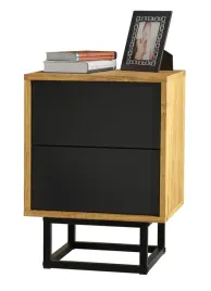 szafka-nocna-do-sypialni-stolik-nocny-szuflady-loft-retro-dab-czarny-lft130