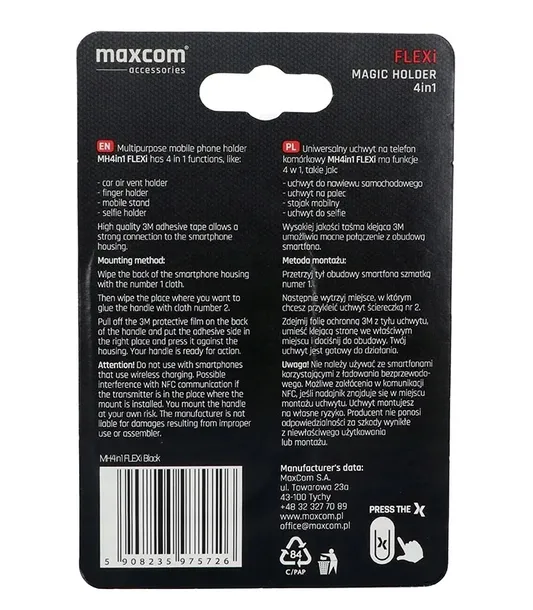 uniwersalny-uchwyt-do-smartfona-flexi-4in1-maxcom-rodzaj-elastyczny-stan-nowy