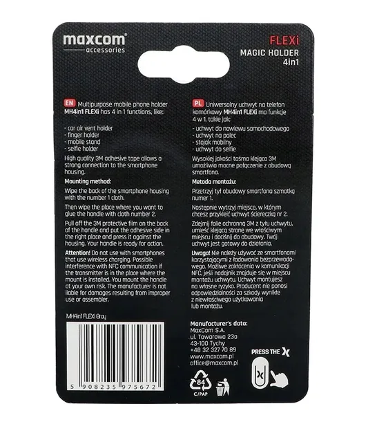 uniwersalny-uchwyt-do-smartfona-flexi-4in1-maxcom-marka-maxcom-stan-nowy