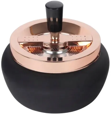 Popielniczka obrotowa DUŻA 13cm czarno złota